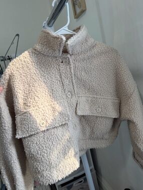 Cozy Cream Sherpa Button-Up Jacket